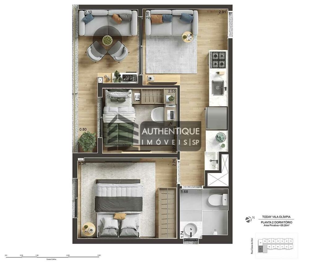 Apartamento, 2 quartos, 39 m² - Foto 22