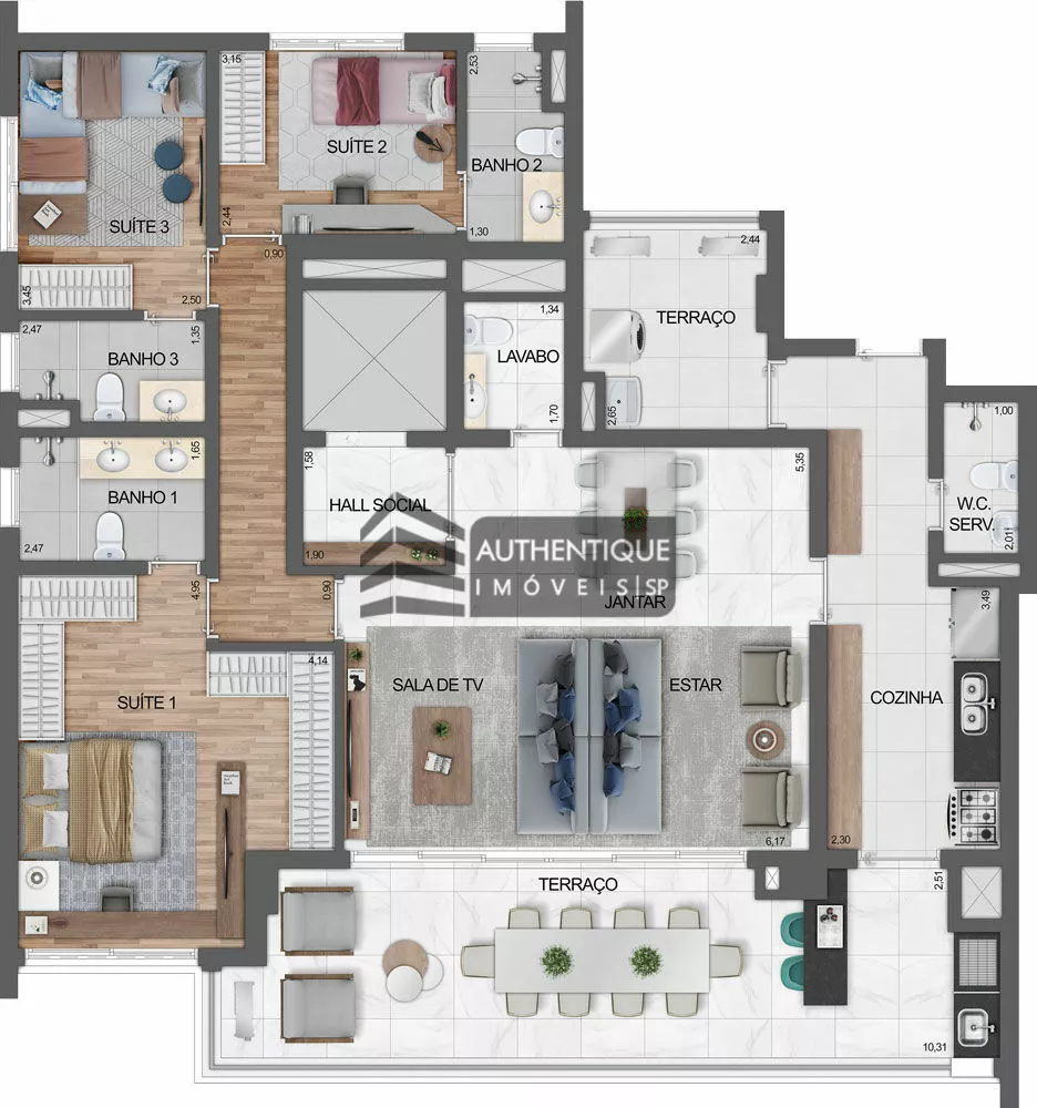 Apartamento à venda com 3 quartos, 136m² - Foto 16