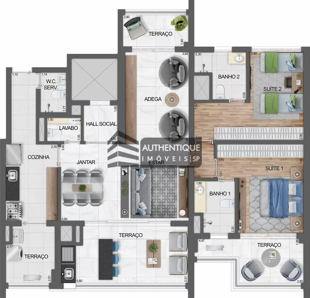 Apartamento à venda com 3 quartos, 136m² - Foto 15