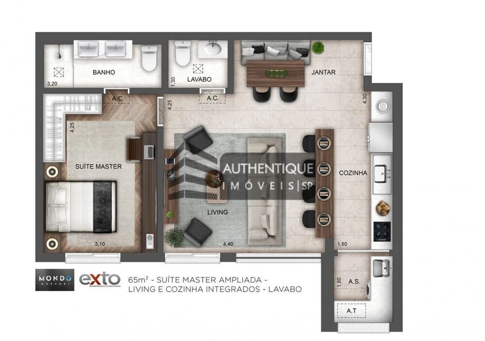 Apartamento, 2 quartos, 65 m² - Foto 3