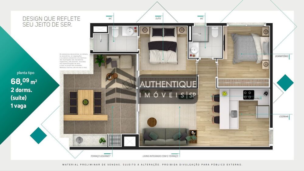Apartamento, 2 quartos, 68 m² - Foto 17
