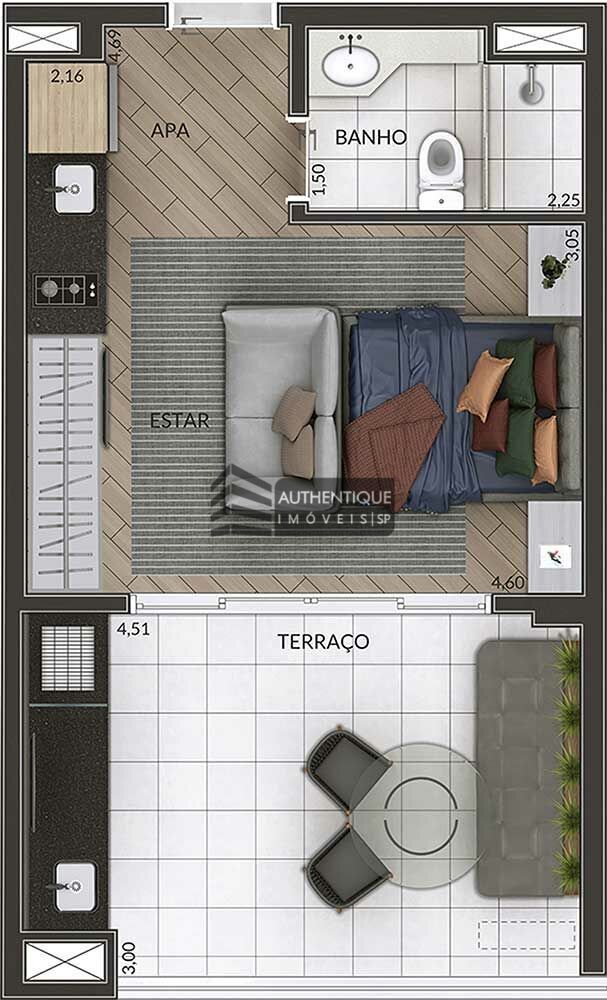 Apartamento, 1 quarto, 39 m² - Foto 9