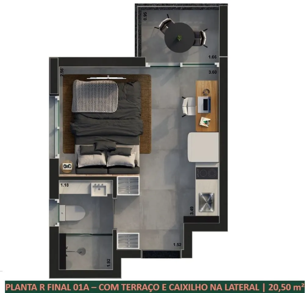 Apartamento, 1 quarto, 19 m² - Foto 2
