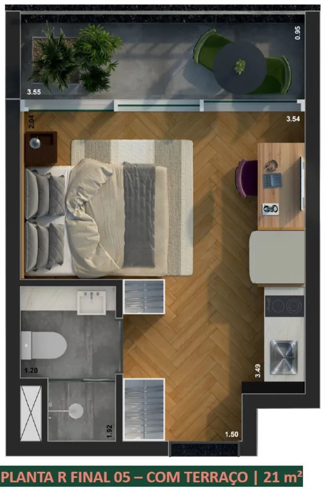 Apartamento, 1 quarto, 19 m² - Foto 3