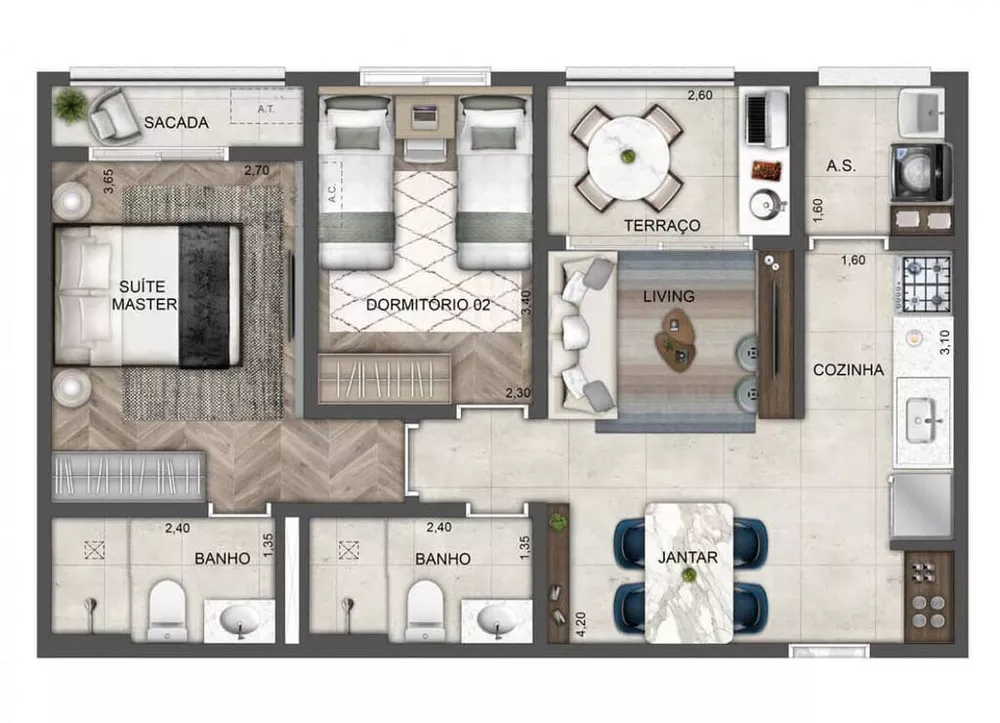 Apartamento, 2 quartos, 70 m² - Foto 5