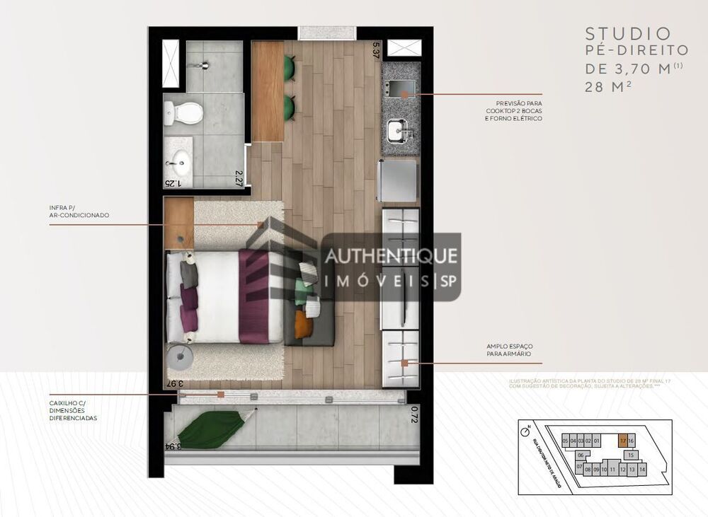 Apartamento, 1 quarto, 28 m² - Foto 3