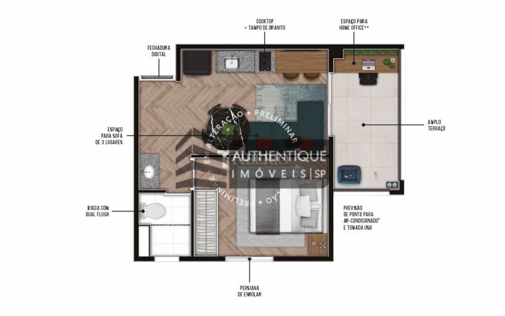 Apartamento, 1 quarto, 26 m² - Foto 3
