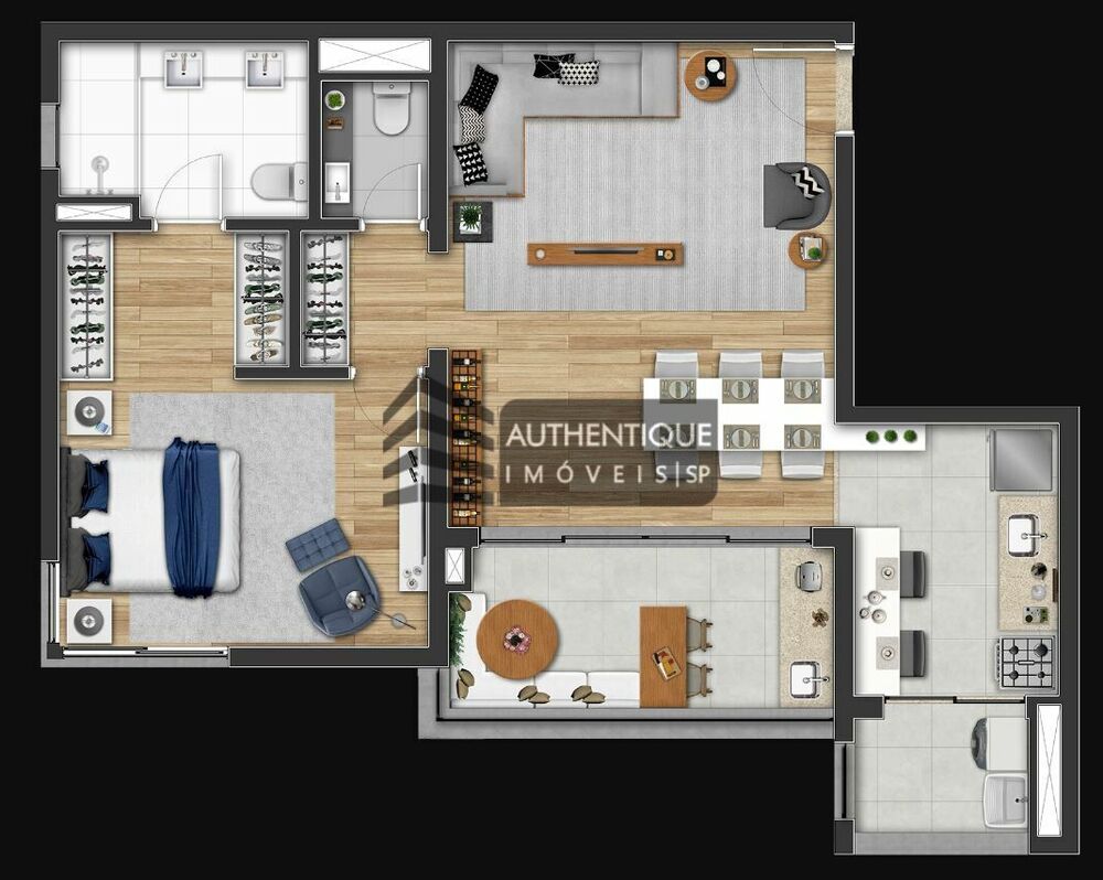 Apartamento, 1 quarto, 79 m² - Foto 1