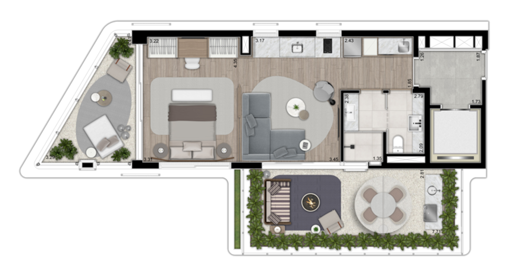 Apartamento, 1 quarto, 53 m² - Foto 1