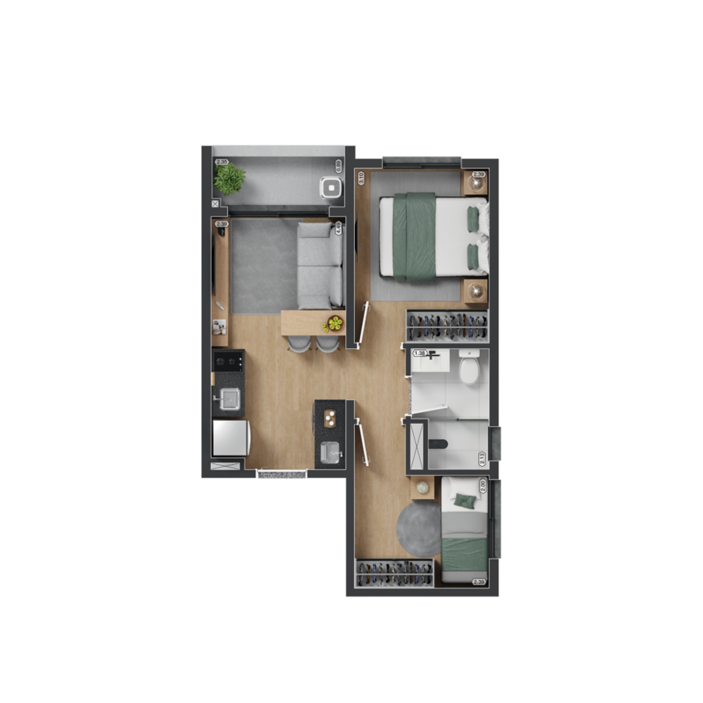 Apartamento, 2 quartos, 38 m² - Foto 4