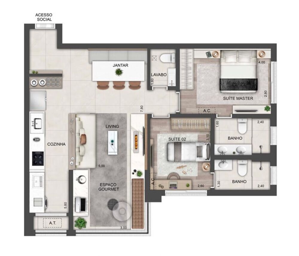 Apartamento, 2 quartos, 80 m² - Foto 4