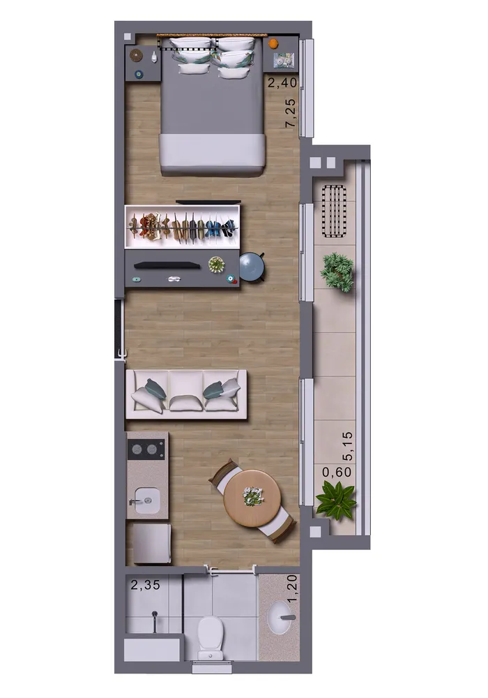 Apartamento, 1 quarto, 16 m² - Foto 9