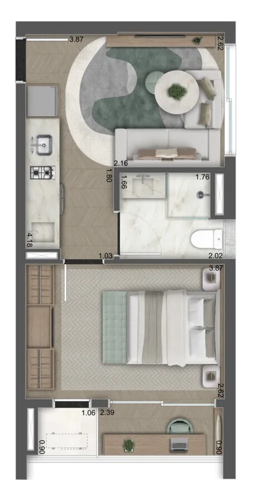 Apartamento, 1 quarto, 32 m² - Foto 2