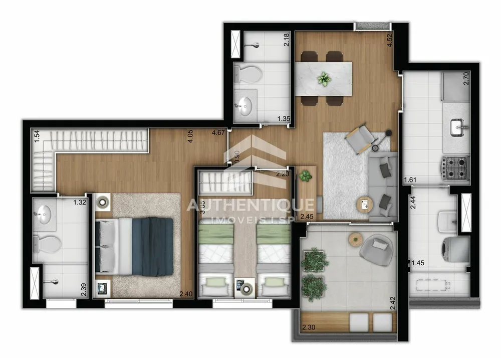 Apartamento, 2 quartos, 70 m² - Foto 9