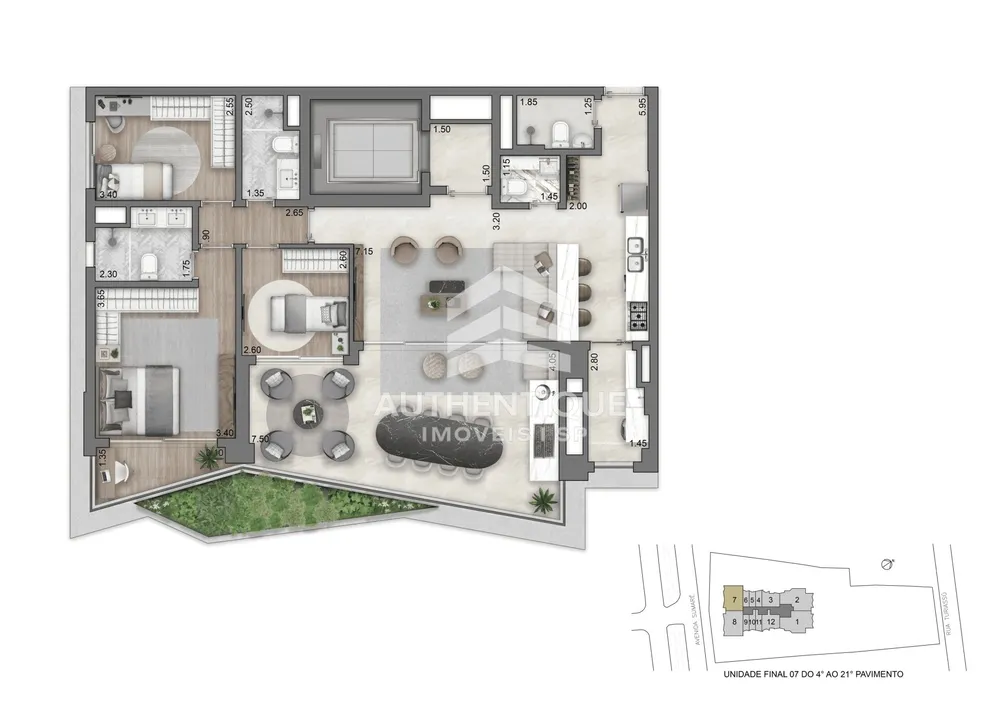 Apartamento, 2 quartos, 77 m² - Foto 2