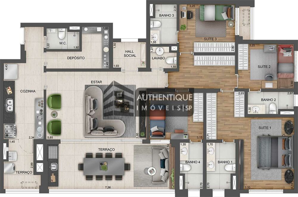 Apartamento, 4 quartos, 169 m² - Foto 8