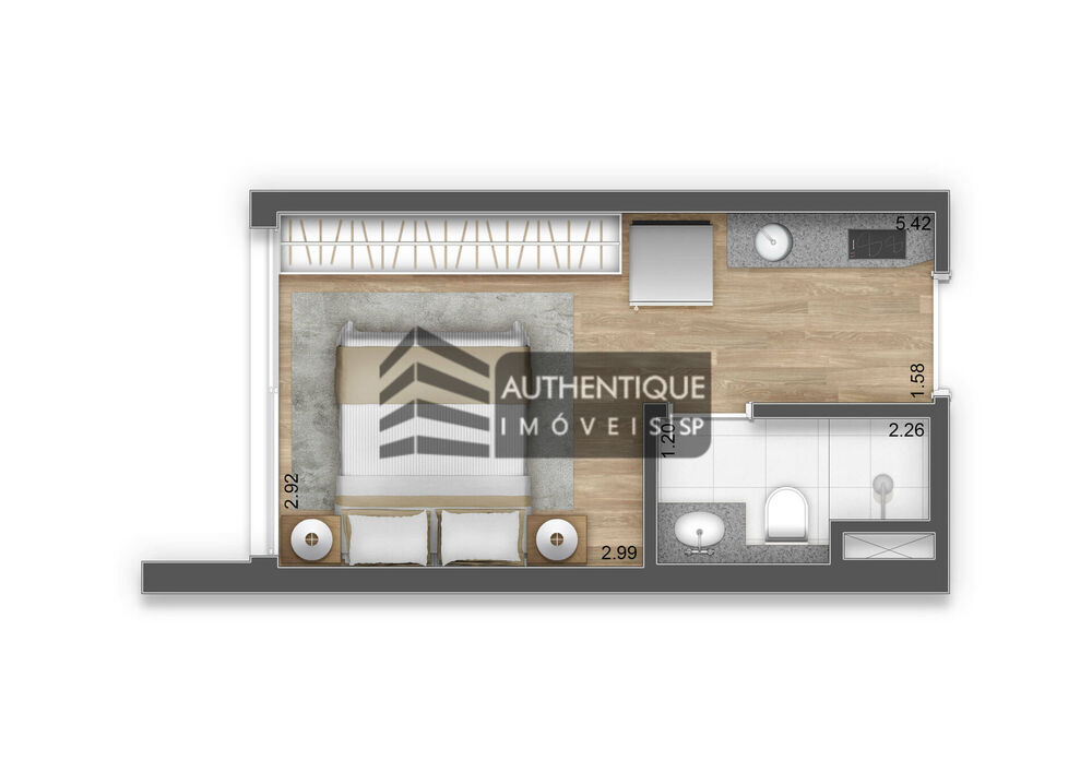Apartamento, 1 quarto, 17 m² - Foto 3