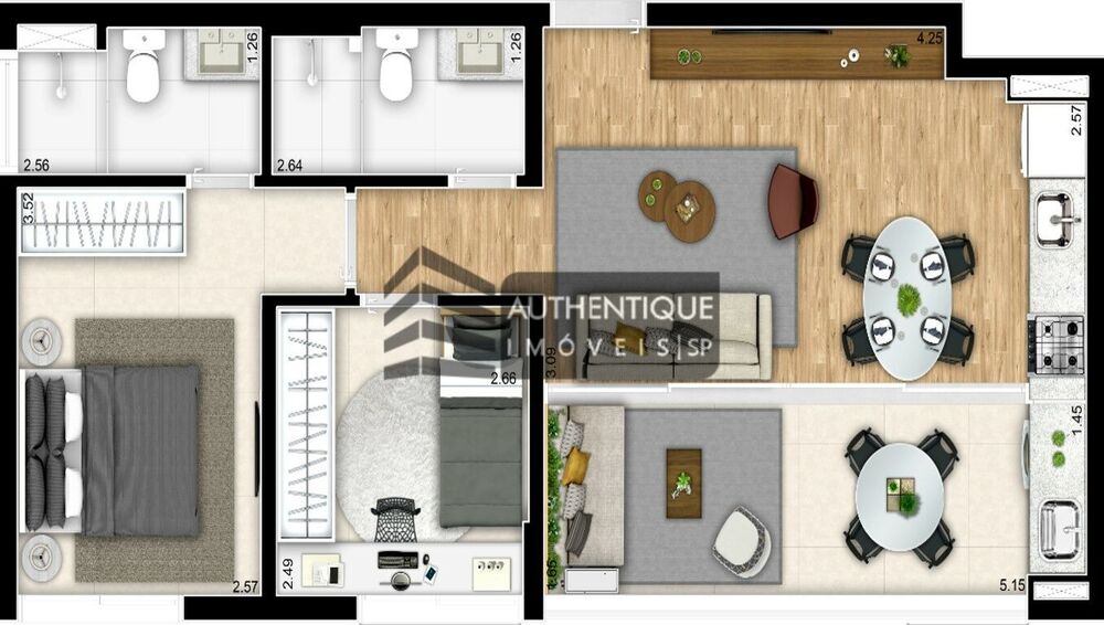 Apartamento, 1 quarto, 25 m² - Foto 1