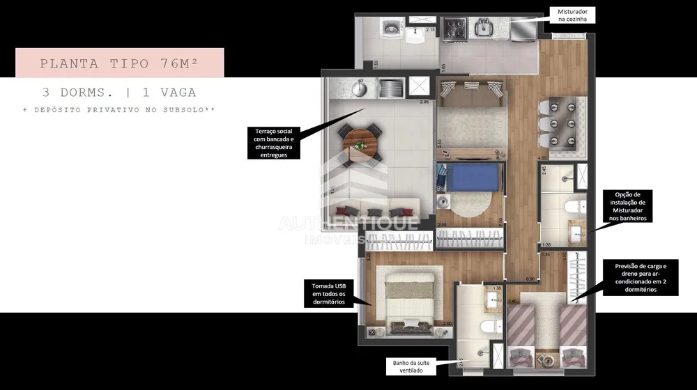 Apartamento, 2 quartos, 76 m² - Foto 12