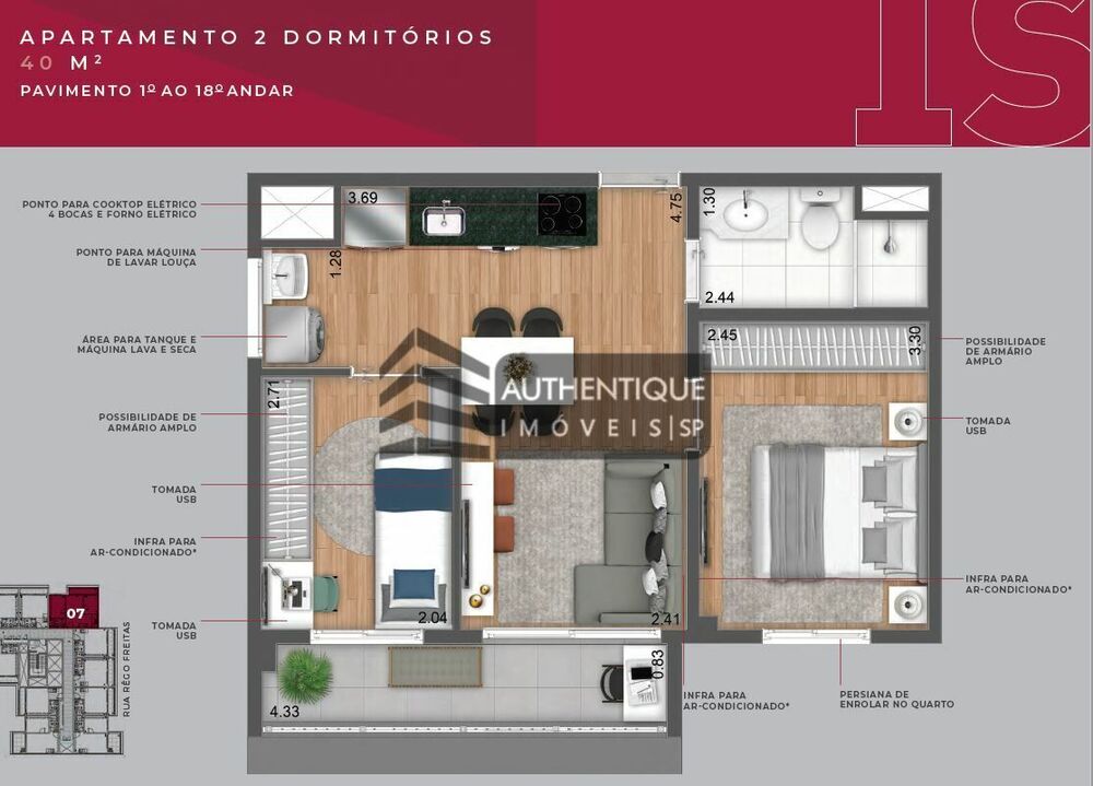 Apartamento, 2 quartos, 40 m² - Foto 10