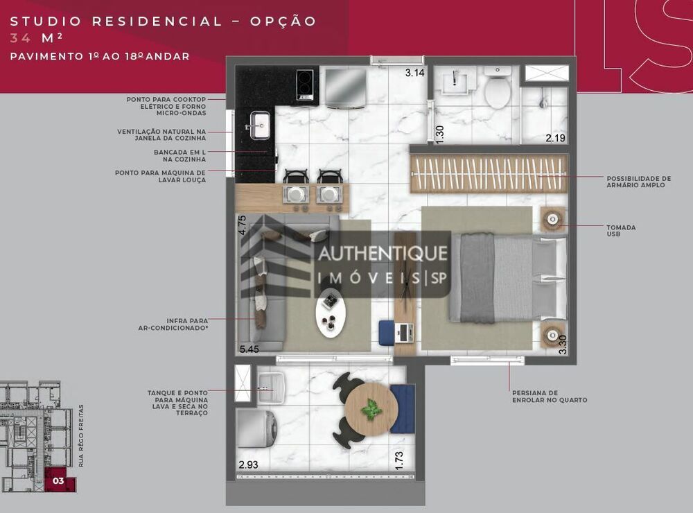 Apartamento, 2 quartos, 40 m² - Foto 2