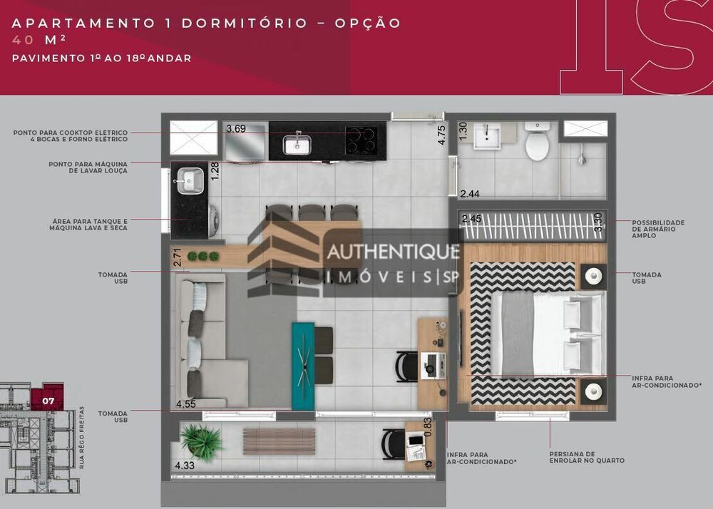 Apartamento, 2 quartos, 40 m² - Foto 21