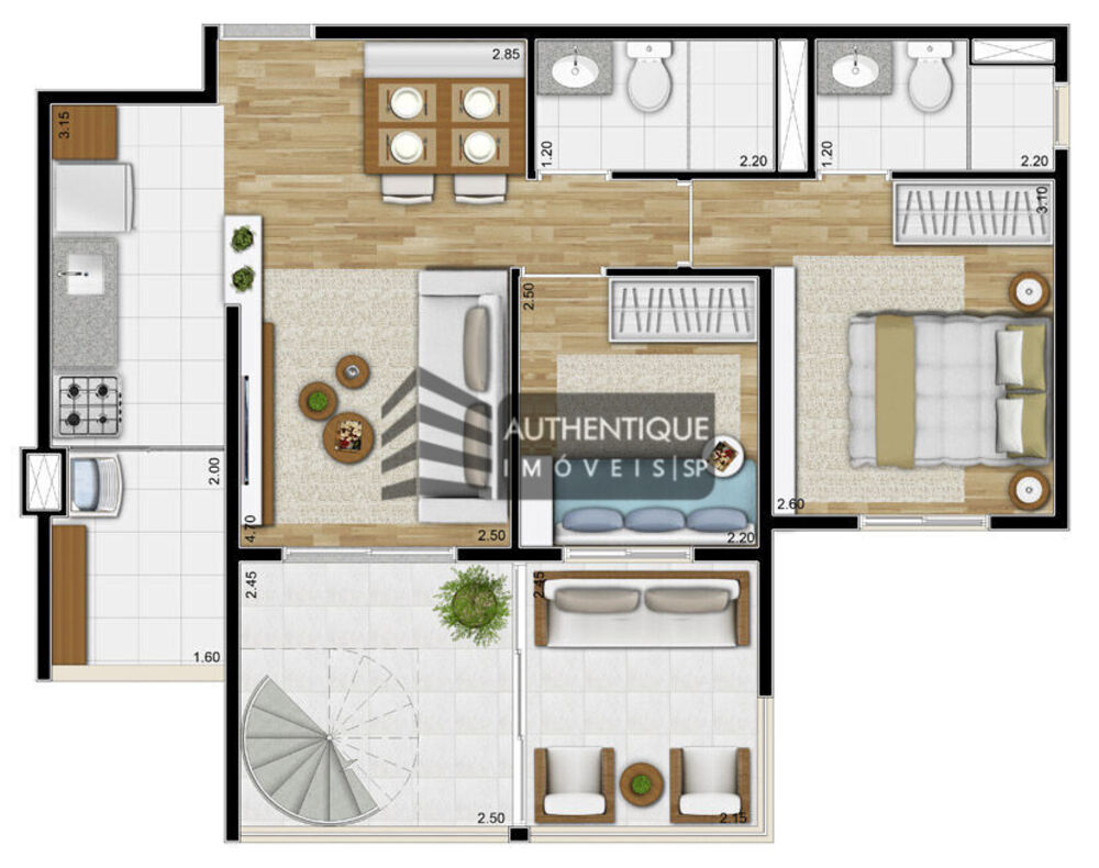 Cobertura, 2 quartos, 122 m² - Foto 4