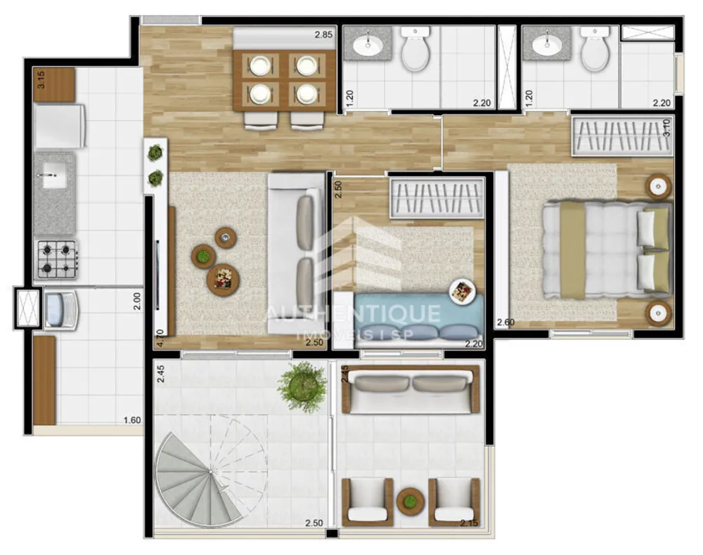 Cobertura, 2 quartos, 122 m² - Foto 12