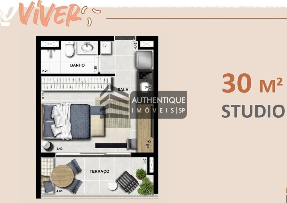 Apartamento, 1 quarto, 30 m² - Foto 1