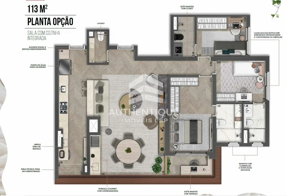 Cobertura, 3 quartos, 162 m² - Foto 3