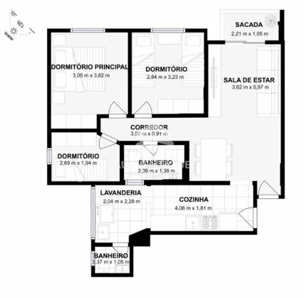 Apartamento, 3 quartos, 72 m² - Foto 1