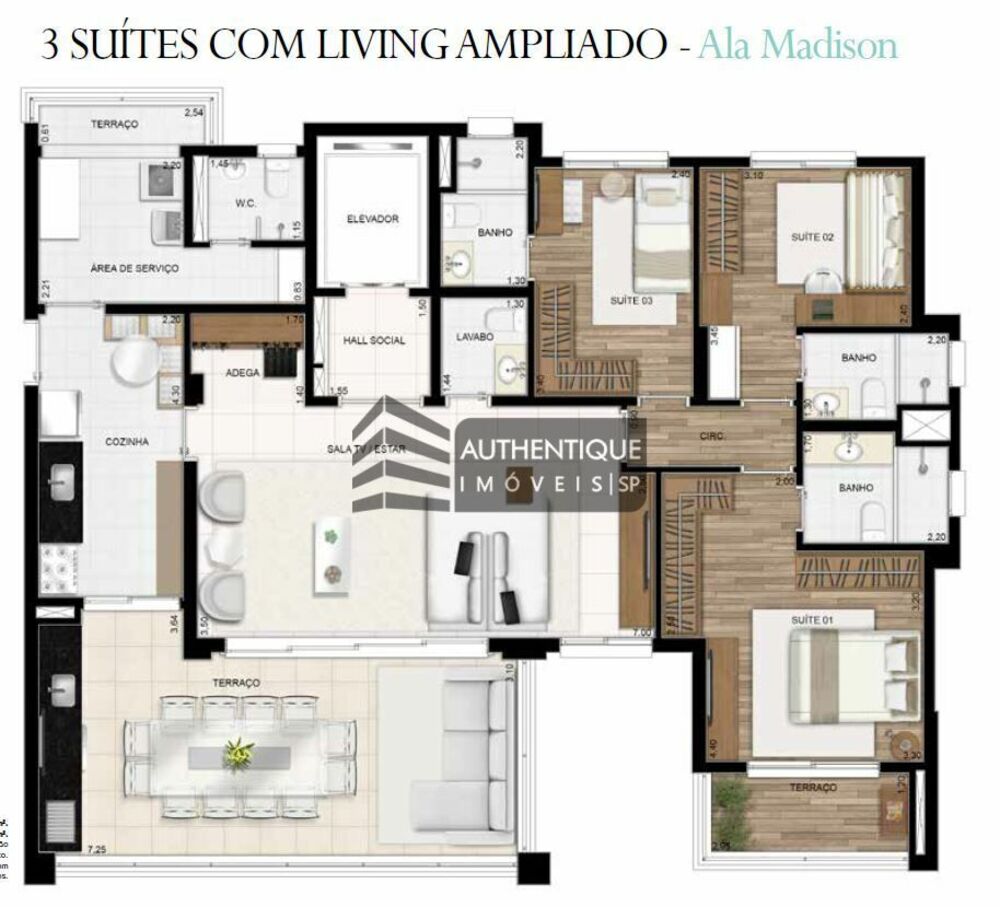 Apartamento à venda com 3 quartos, 134m² - Foto 12