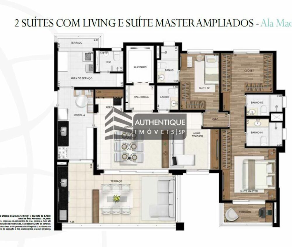 Apartamento à venda com 3 quartos, 134m² - Foto 11