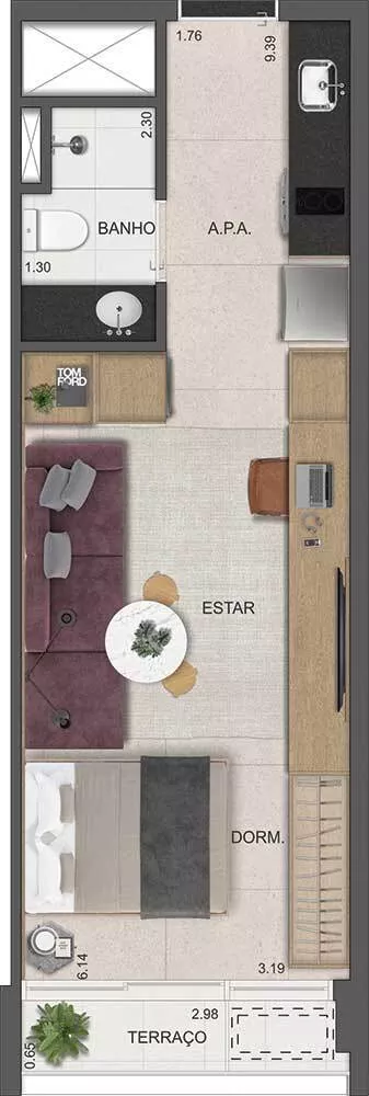 Apartamento, 1 quarto, 35 m² - Foto 1