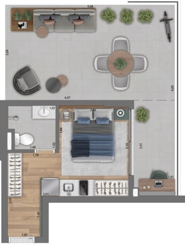 Apartamento, 1 quarto, 21 m² - Foto 23