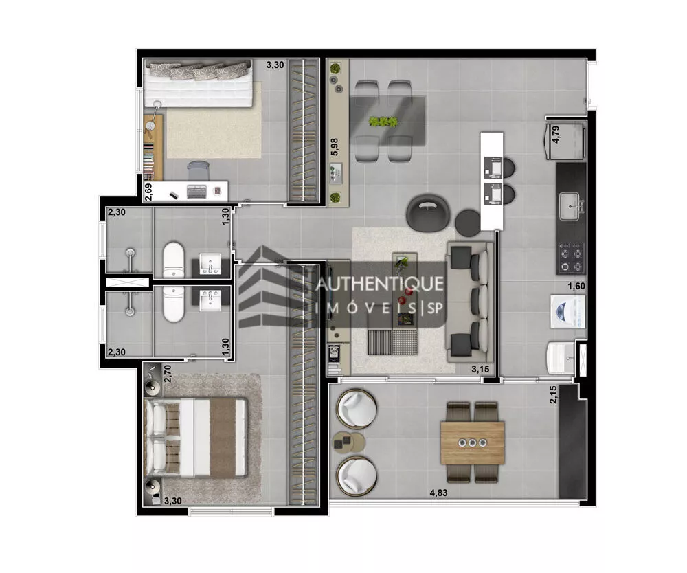 Apartamento, 1 quarto, 55 m² - Foto 17