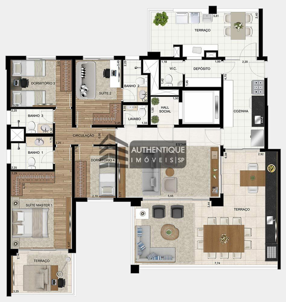 Apartamento, 4 quartos, 172 m² - Foto 2
