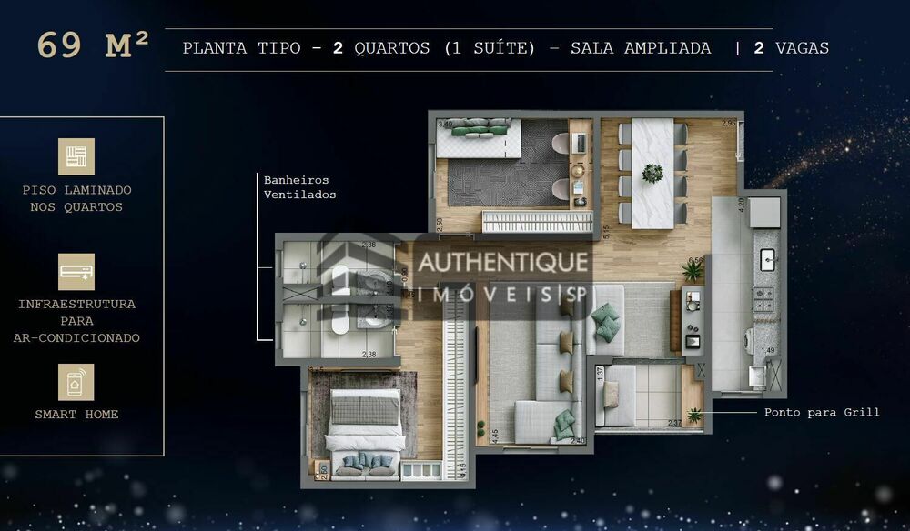 Apartamento, 3 quartos, 69 m² - Foto 9