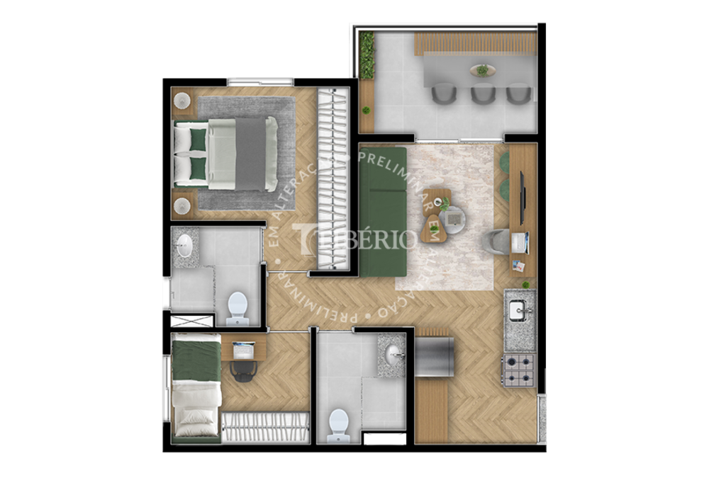 Apartamento, 2 quartos, 39 m² - Foto 1
