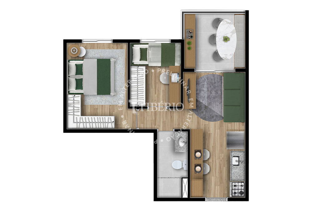 Apartamento, 2 quartos, 39 m² - Foto 4