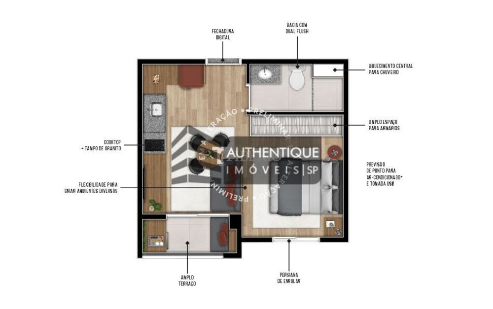 Apartamento, 1 quarto, 34 m² - Foto 6