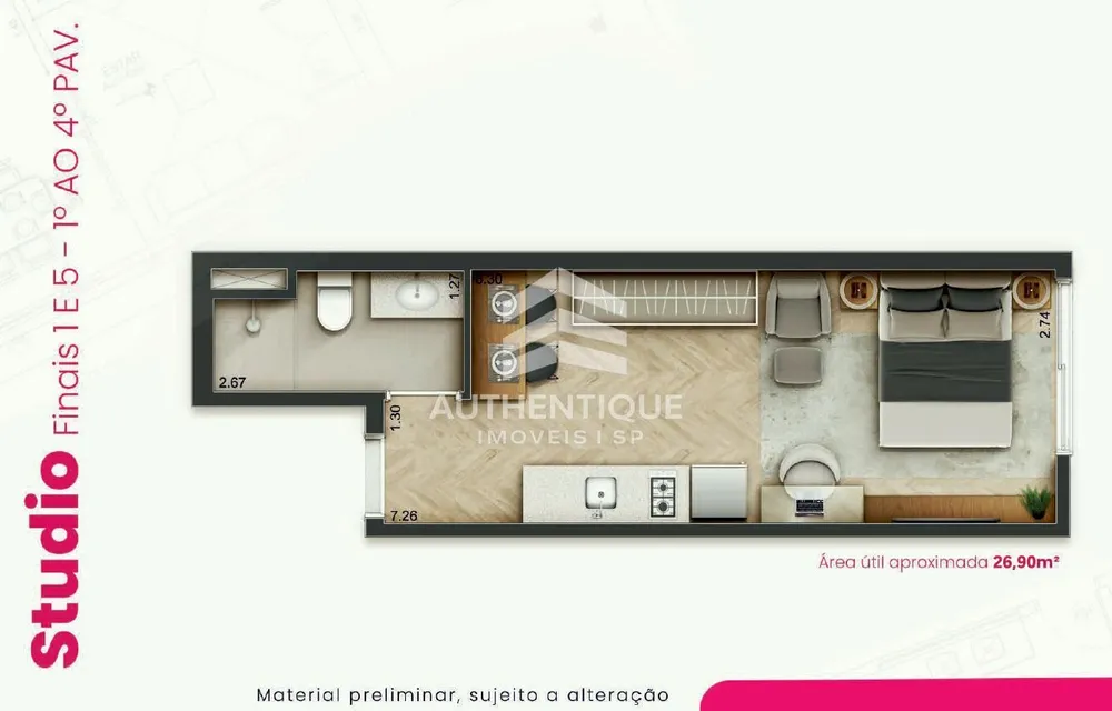 Apartamento, 1 quarto, 33 m² - Foto 8