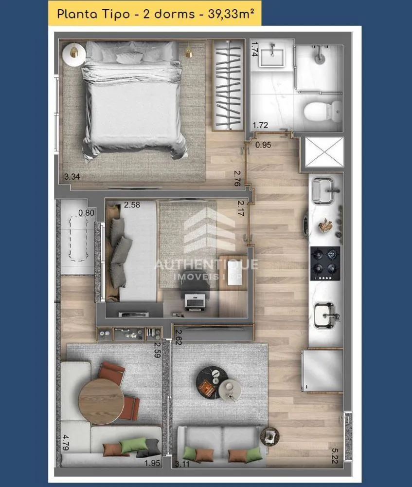 Apartamento, 2 quartos, 39 m² - Foto 9