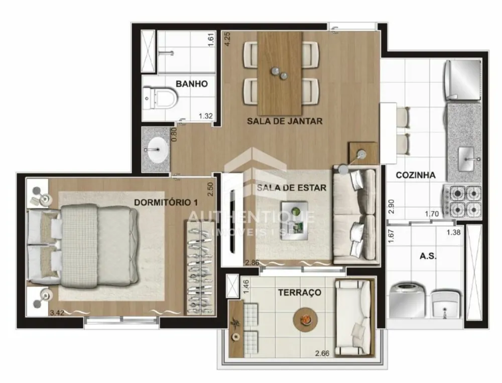 Apartamento, 1 quarto, 42 m² - Foto 53