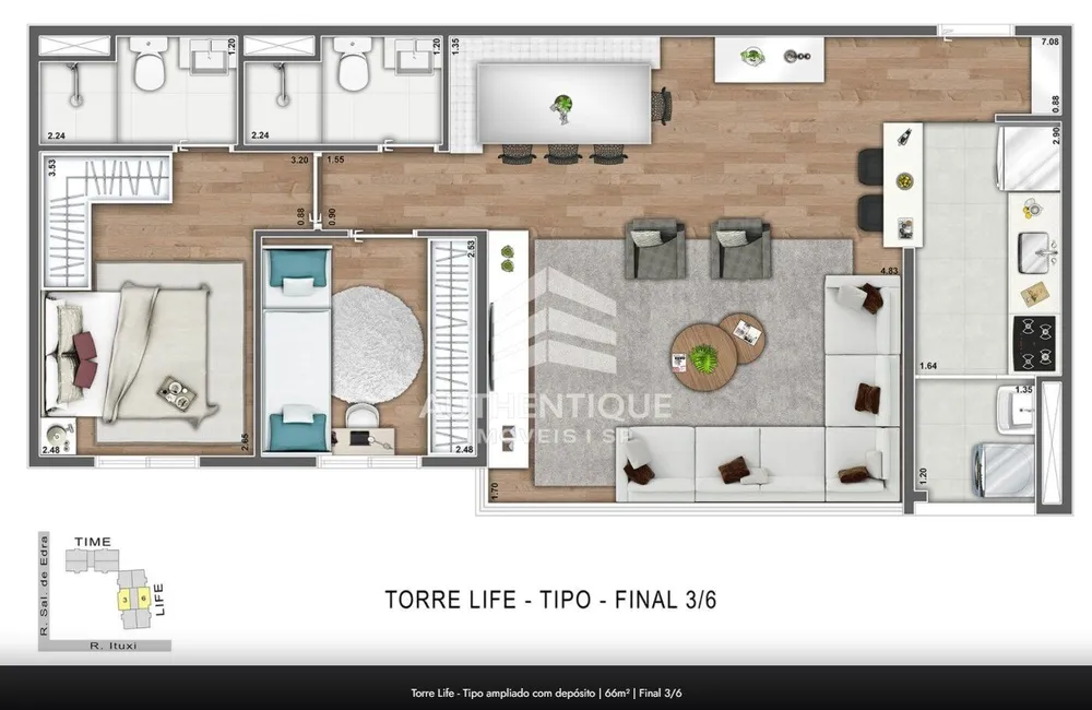 Apartamento, 2 quartos, 66 m² - Foto 8
