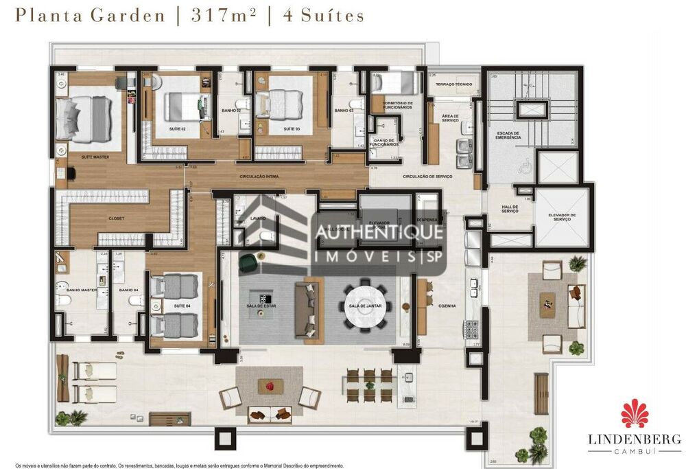Apartamento à venda com 4 quartos, 317m² - Foto 2