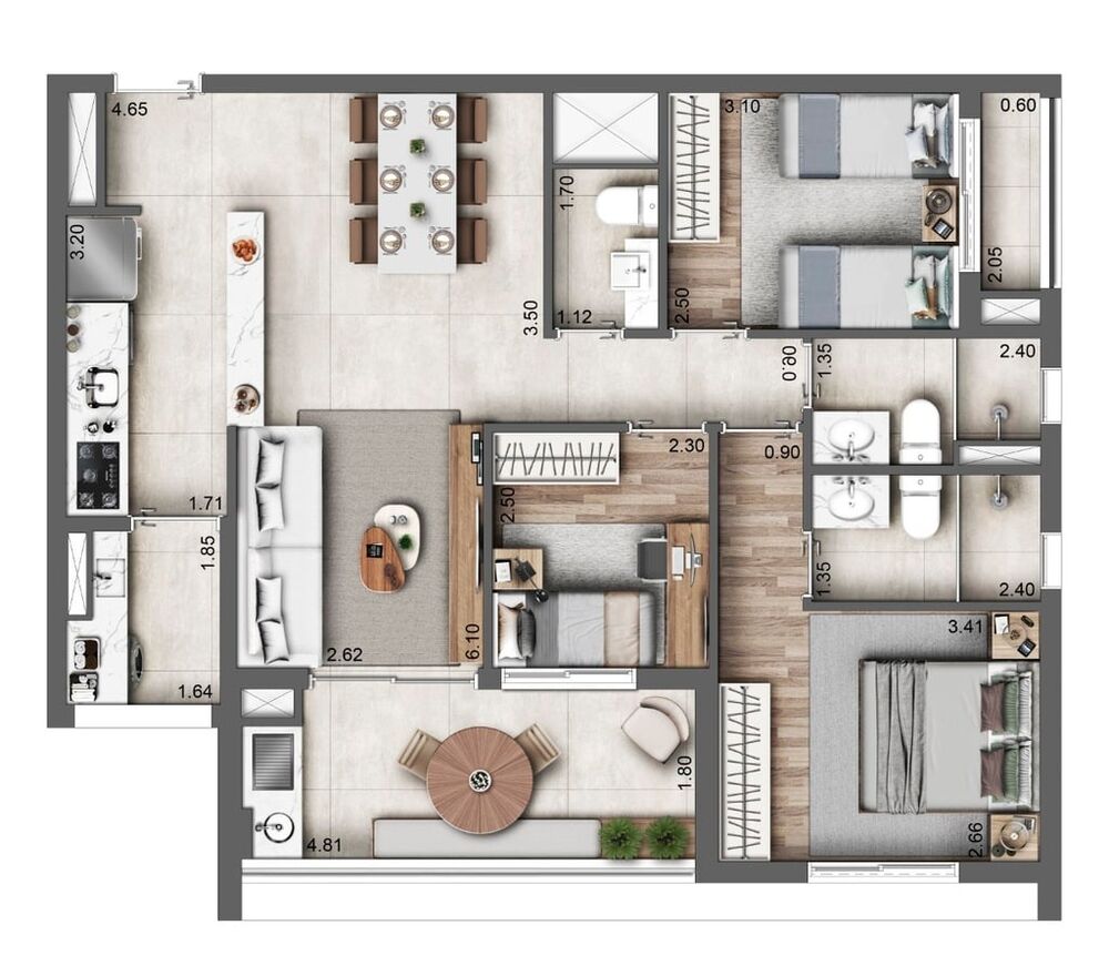 Apartamento, 3 quartos, 132 m² - Foto 4