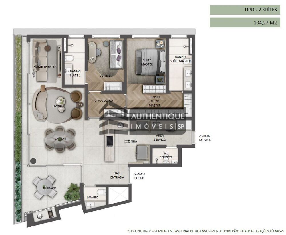 Apartamento, 2 quartos, 107 m² - Foto 3