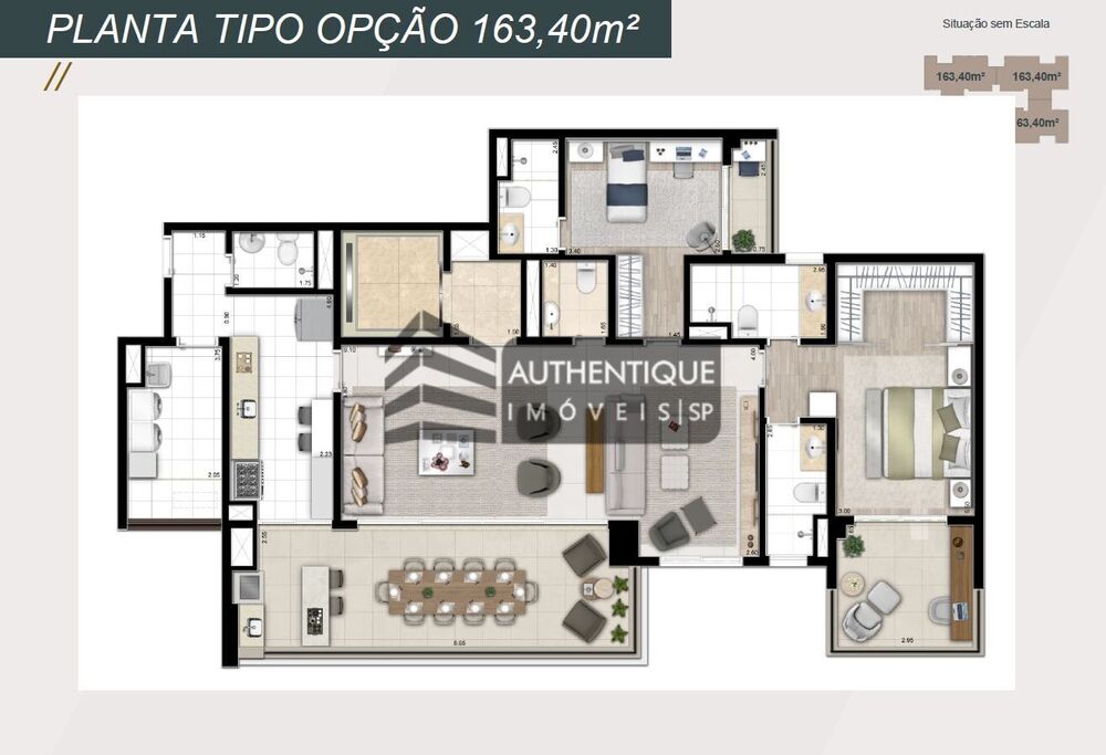 Apartamento, 3 quartos, 163 m² - Foto 2