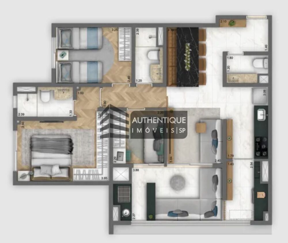 Apartamento, 3 quartos, 120 m² - Foto 1